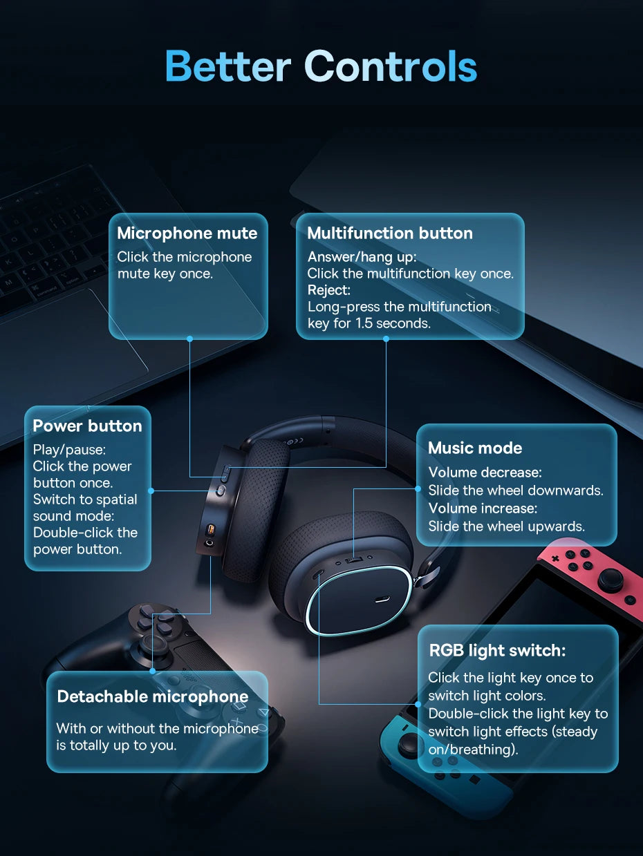 Baseus GH02 Gaming Wireless Headphone